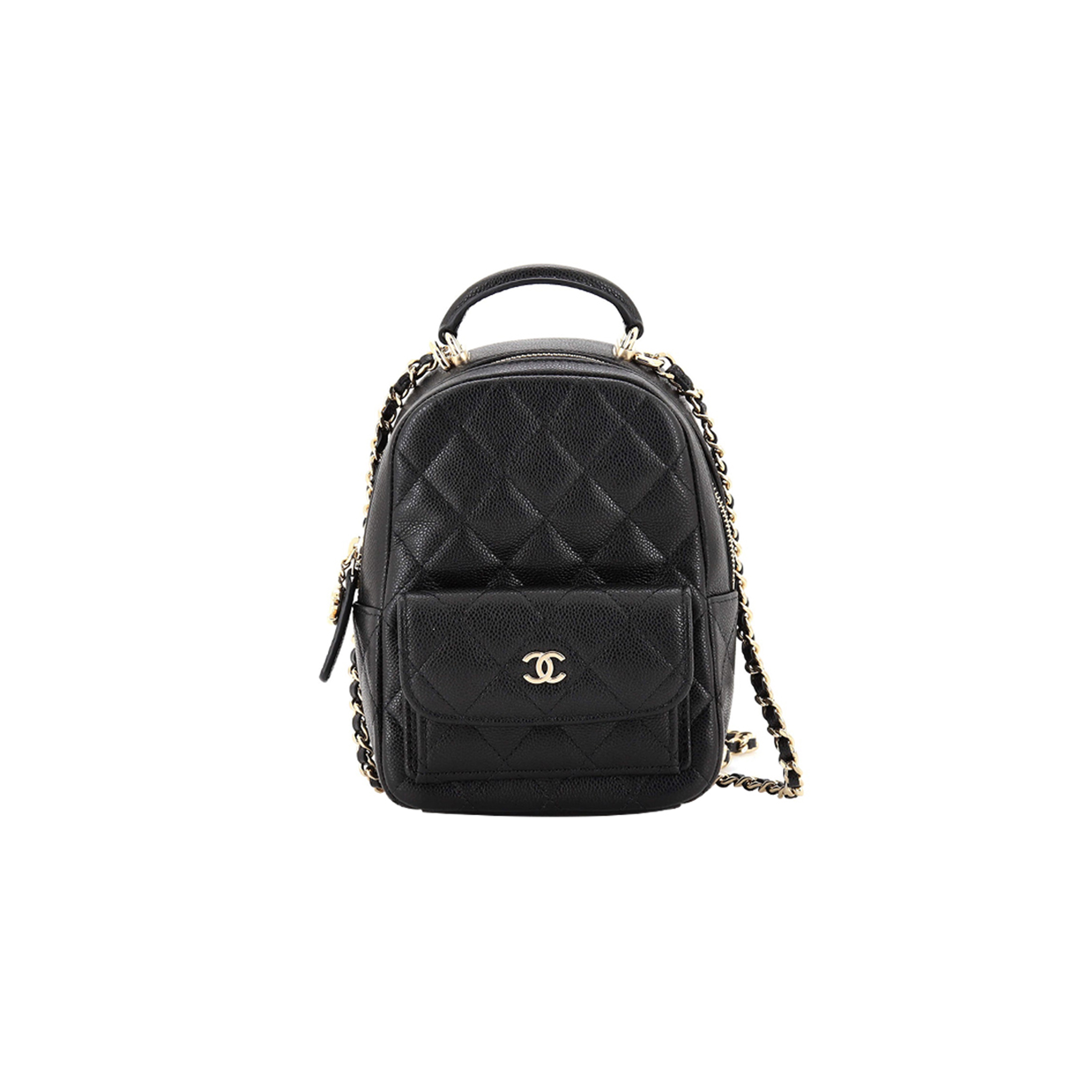 Ch*el master classic cc chain pocket backpack quilted caviar mini ap3753 (18*13*9cm)
